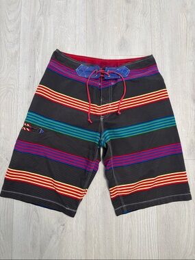 🔥BUNDLESALE Men's 30 Ambiguous Aquatic Division Stripe Board Shorts Swim Trunks